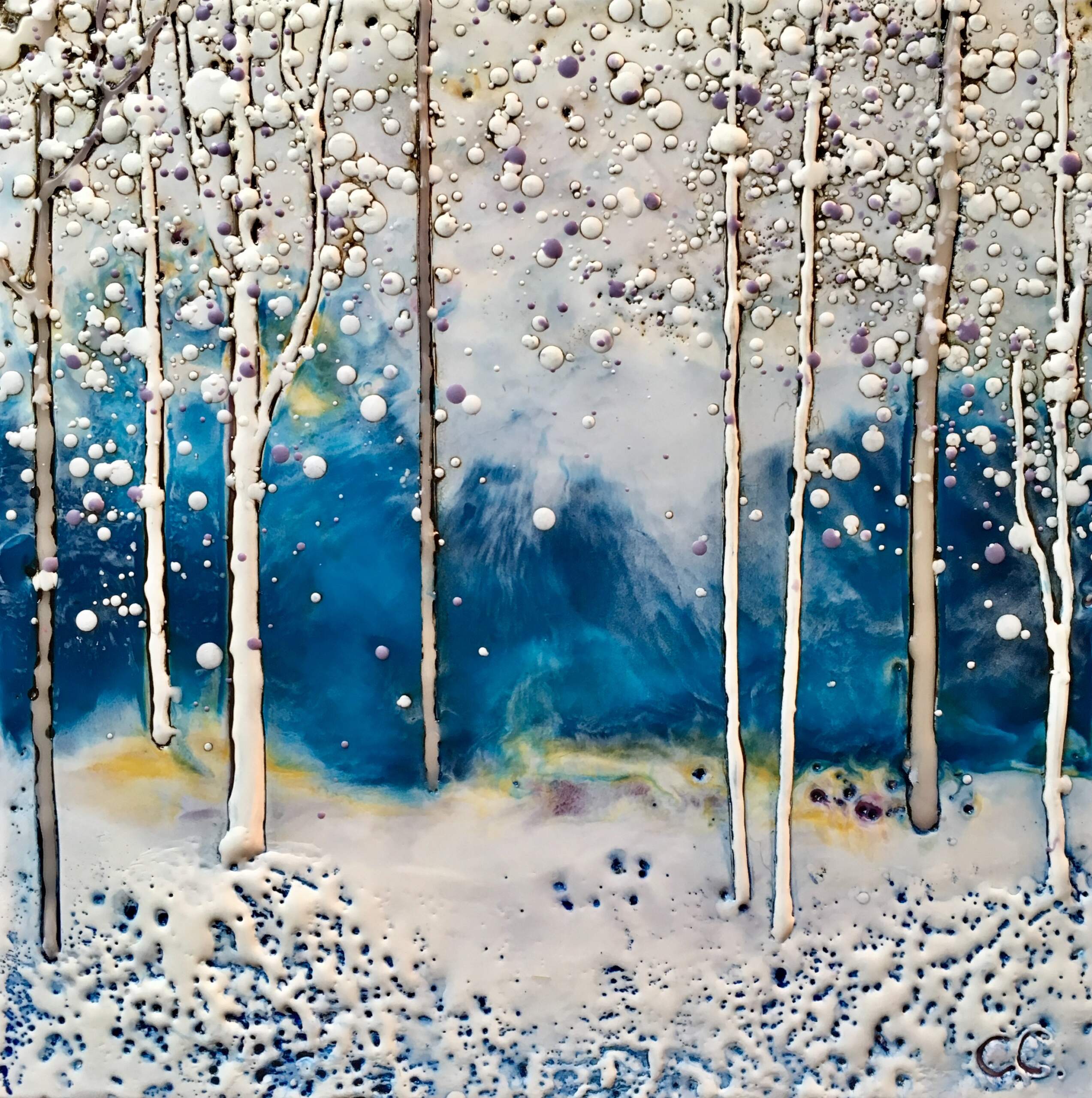 High Expectations, encaustic painting by Catharine Clarke | Effusion Art Gallery + Cast Glass Studio, Invermere BC