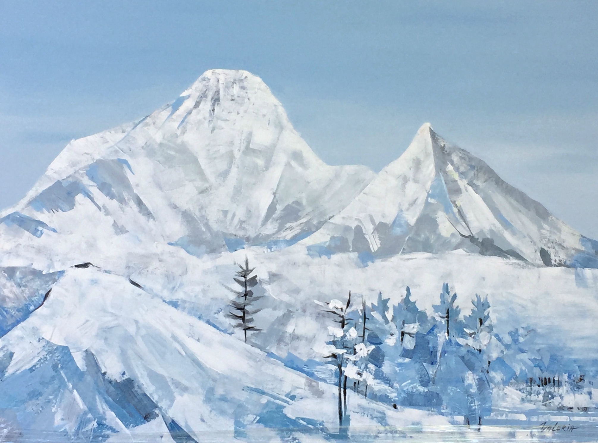 Rockies on My Mind, acrylic landscape painting by Valeria Mravyan | Effusion Art Gallery + Glass Studio, Invermere BC