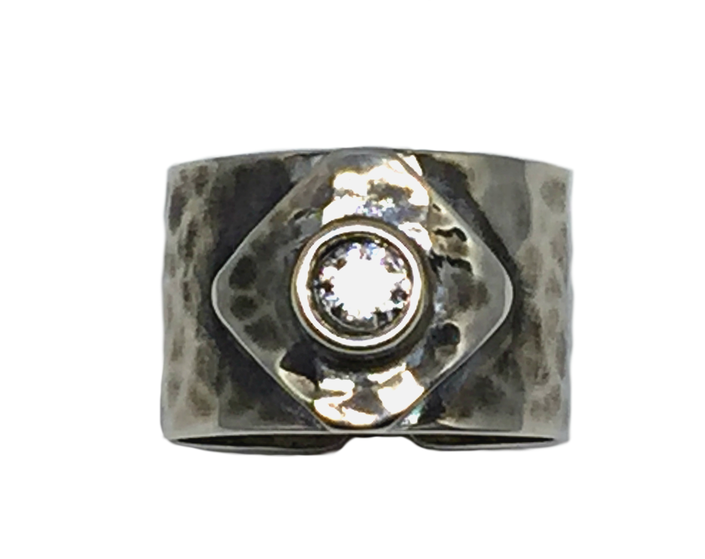 Sterling silver and CZ Karyn Chopik ring | Effusion Art Gallery + Cast Glass Studio, Invermere BC