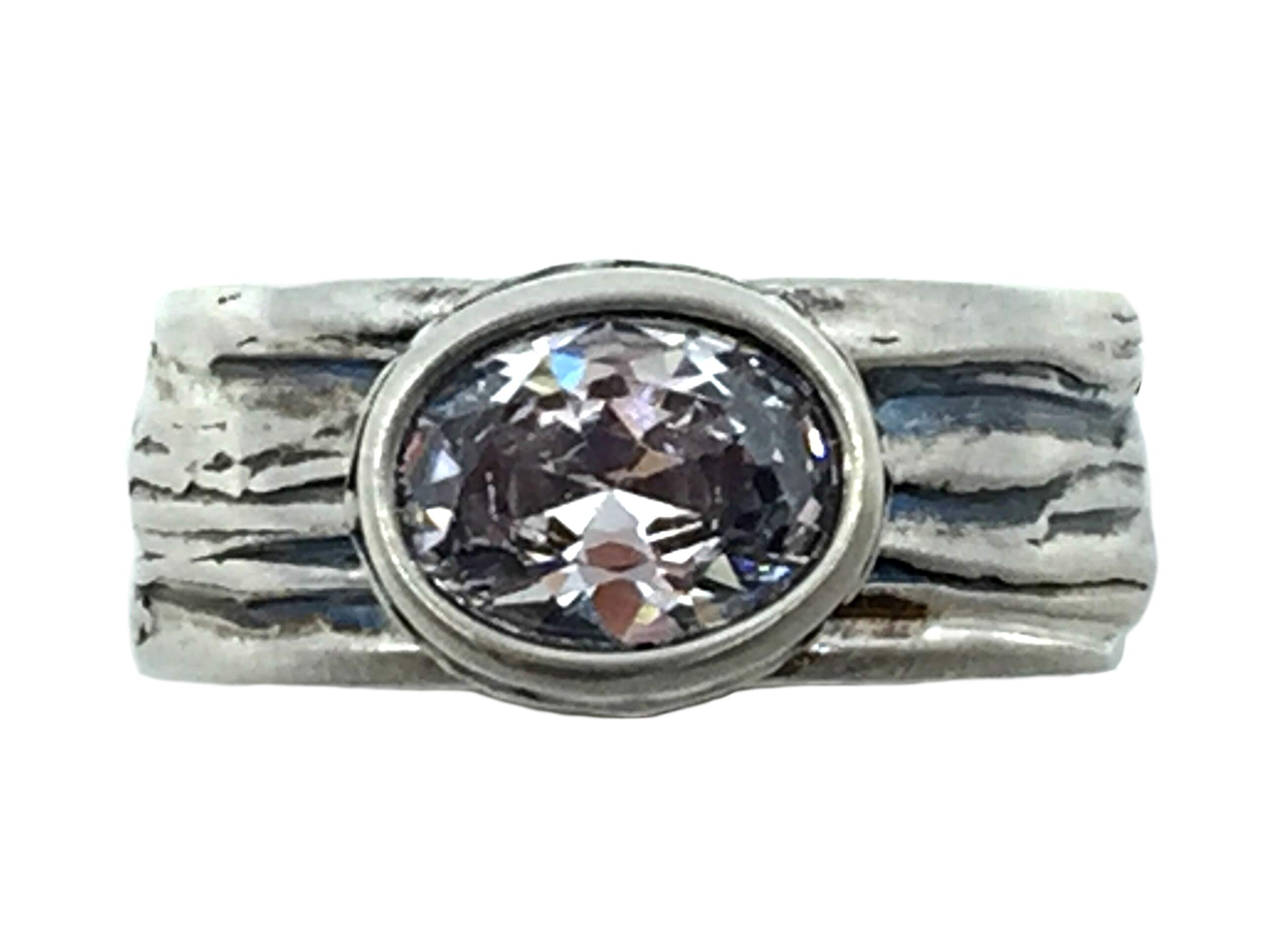 Sterling silver and CZ Karyn Chopik ring | Effusion Art Gallery + Cast Glass Studio, Invermere BC