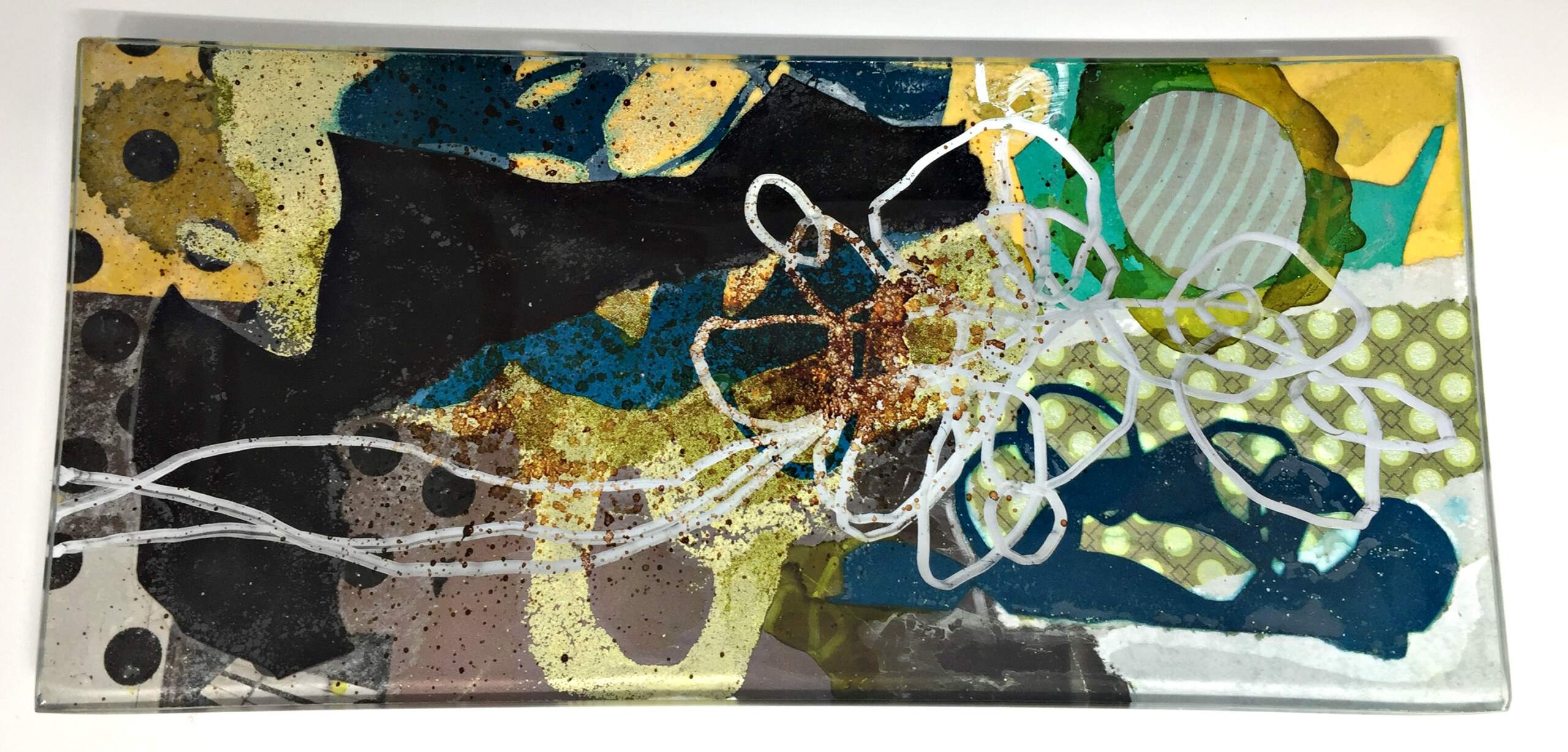 Bits and Pieces, glass mini platter by Julie Bell | Effusion Art Gallery + Cast Glass Studio, Invermere BC
