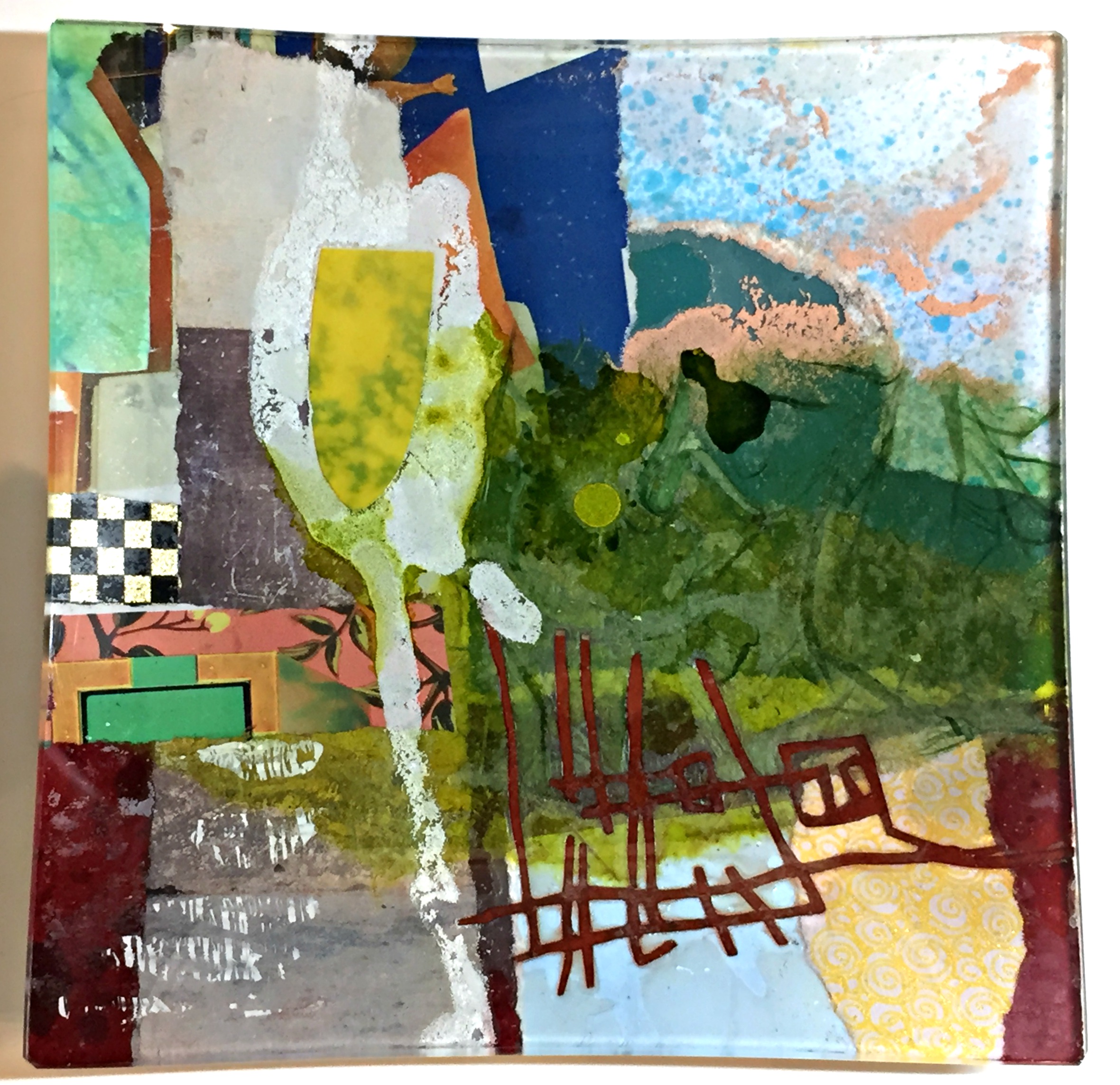 Border, glass mini plate by Julie Bell | Effusion Art Gallery + Cast Glass Studio, Invermere BC