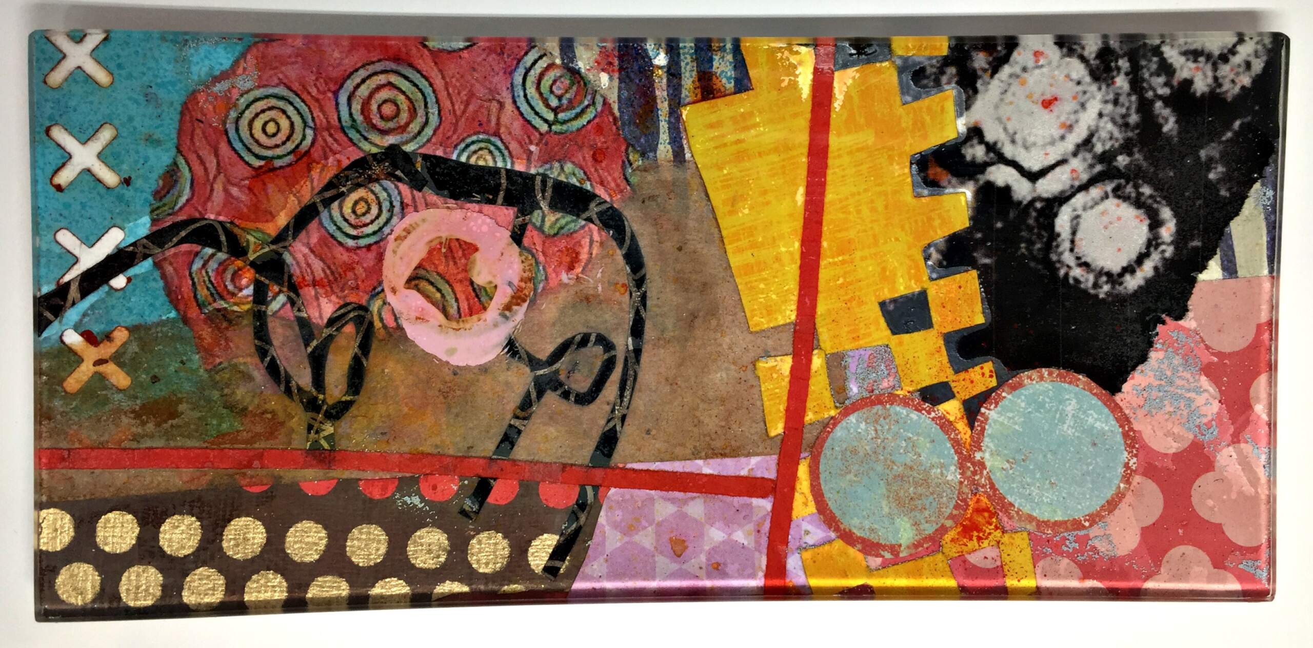 Destination Unknown, glass mini platter by Julie Bell | Effusion Art Gallery + Cast Glass Studio, Invermere BC