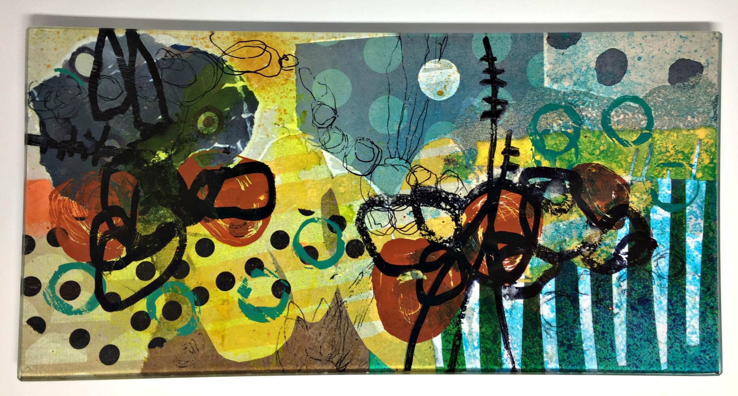 Floats and Whorls, glass mini platter by Julie Bell | Effusion Art Gallery + Cast Glass Studio, Invermere BC
