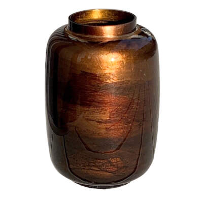 Hand-gilded Mandarin vase in bronze by David Graff | Effusion Art Gallery + Cast Glass Studio, Invermere BC