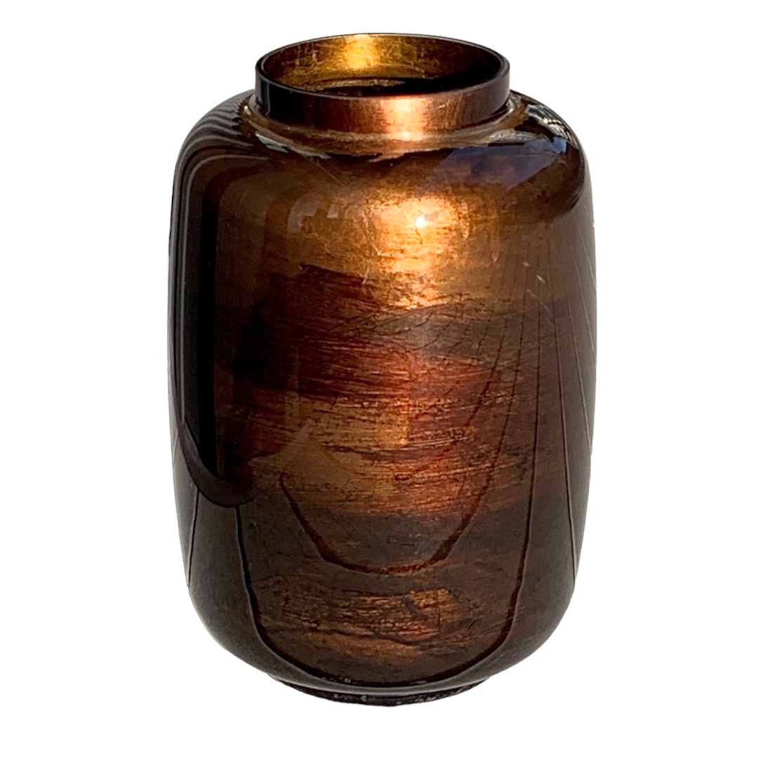 Hand-gilded Mandarin vase in bronze by David Graff | Effusion Art Gallery + Cast Glass Studio, Invermere BC