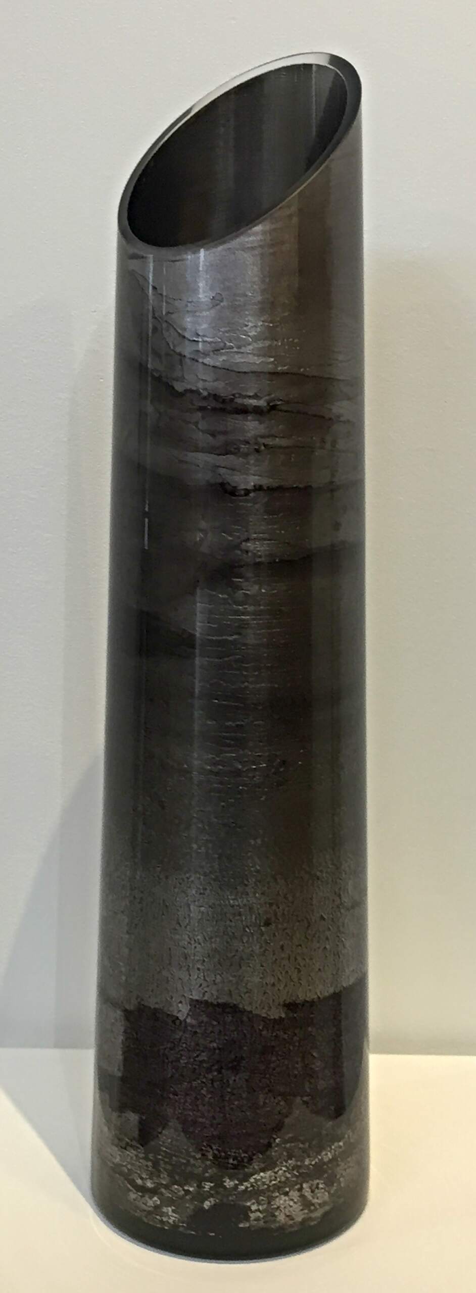 Silver hand-gilded medium slant vase by David Graff | Effusion Art Gallery + Cast Glass Studio, Invermere BC