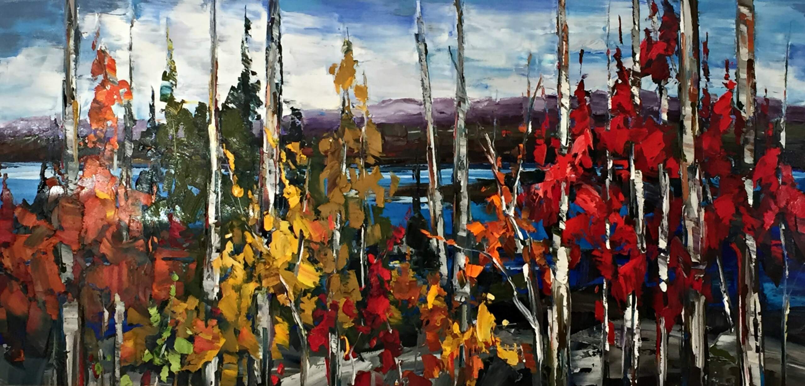 Don't Fence Me In, landscape painting by Kimberly Kiel | Effusion Art Gallery + Cast Glass Studio, Invermere BC