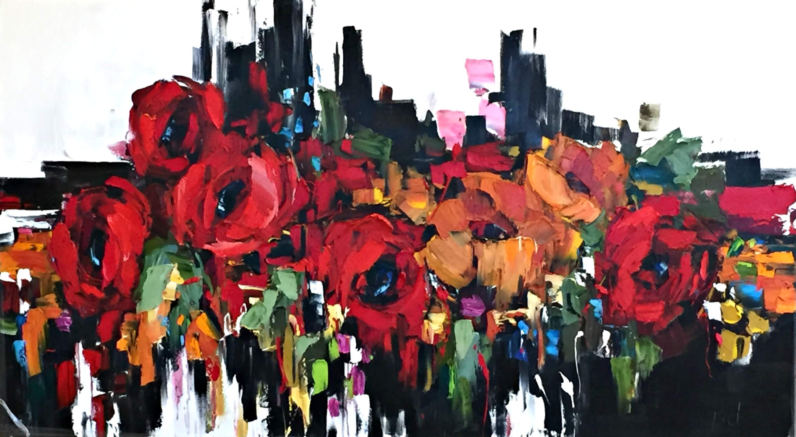 Let it Shine, oil floral painting by Kimberly Kiel | Effusion Art Gallery + Cast Glass Studio, Invermere BC