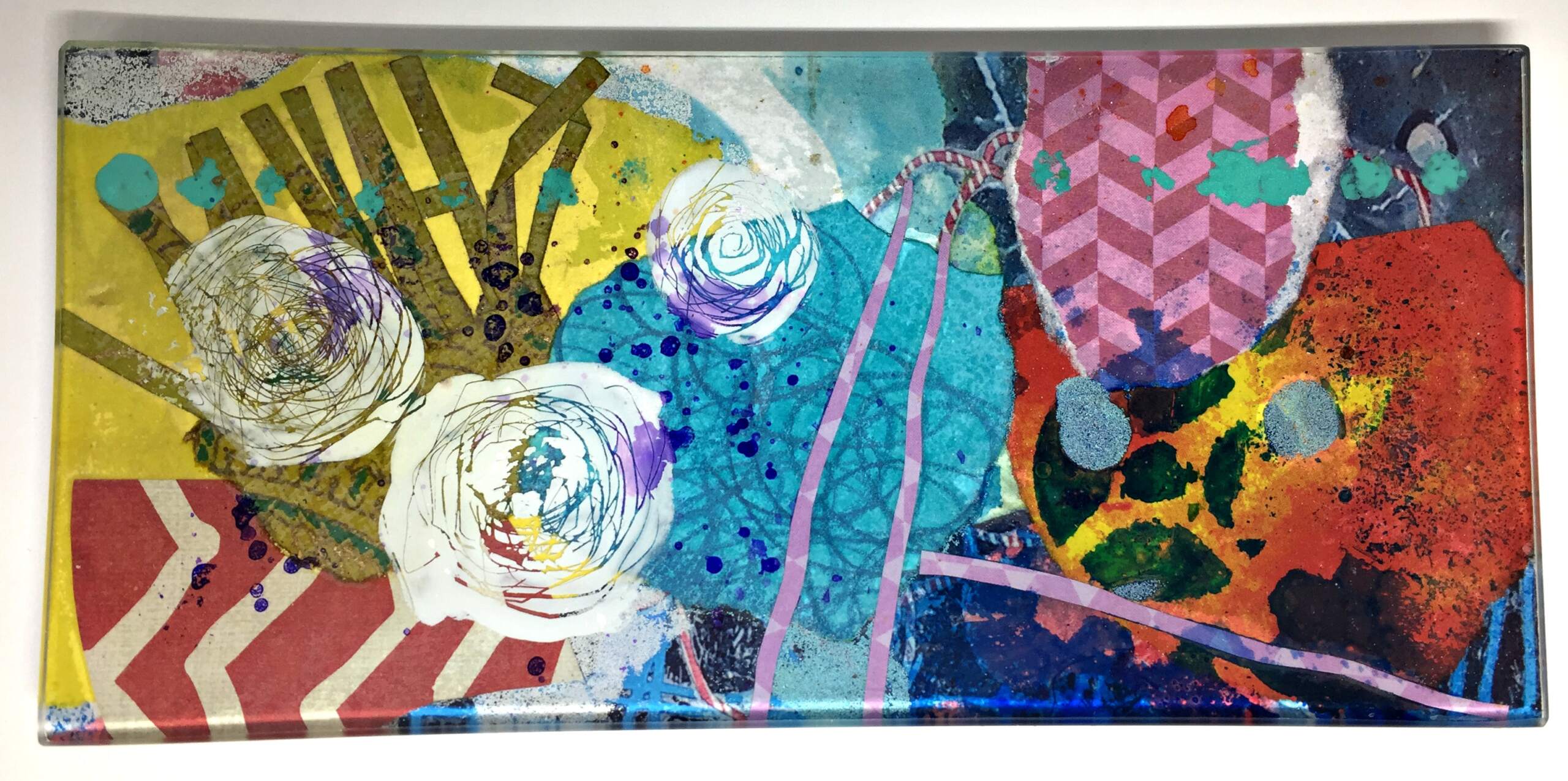 Moats and Beacons, glass mini platter by Julie Bell | Effusion Art Gallery + Cast Glass Studio, Invermere BC