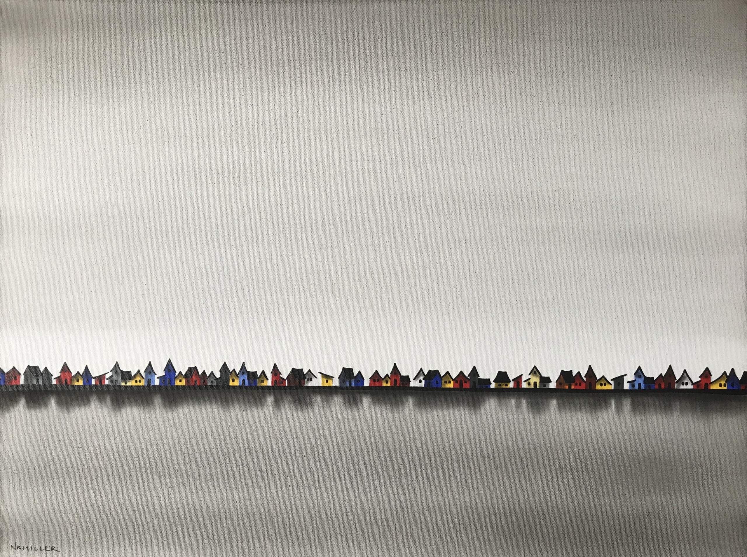 The People Were Singin', mixed media landscape painting by Natasha Miller | Effusion Art Gallery + Cast Glass Studio, Invermere BC