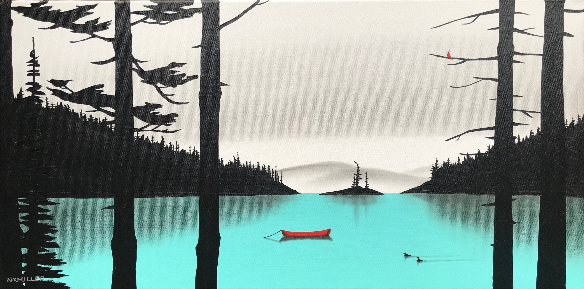 Linger at the Lake, mixed media Lake Louise painting by Natasha Miller | Effusion Art Gallery + Cast Glass Studio, Invermere BC