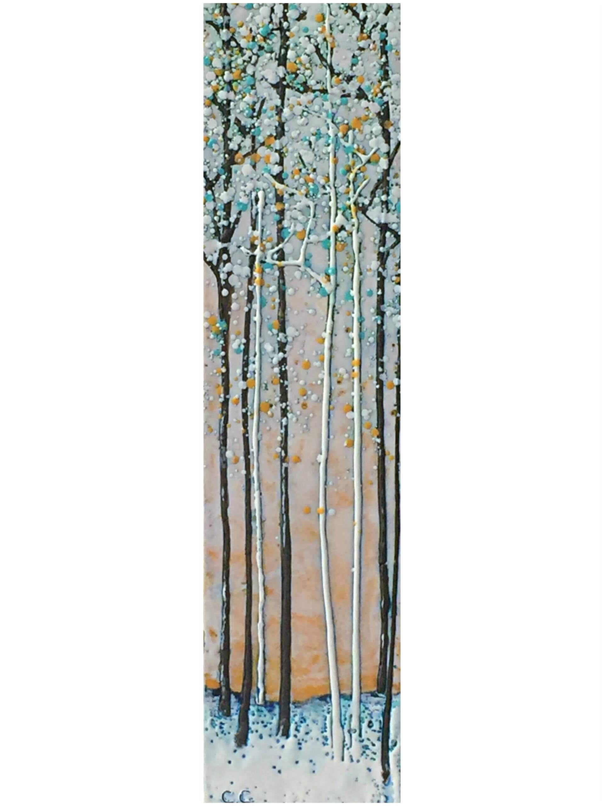 Coming Together, encaustic tree landscape painting by Catharine Clarke | Effusion Art Gallery + Cast Glass Studio, Invermere BC