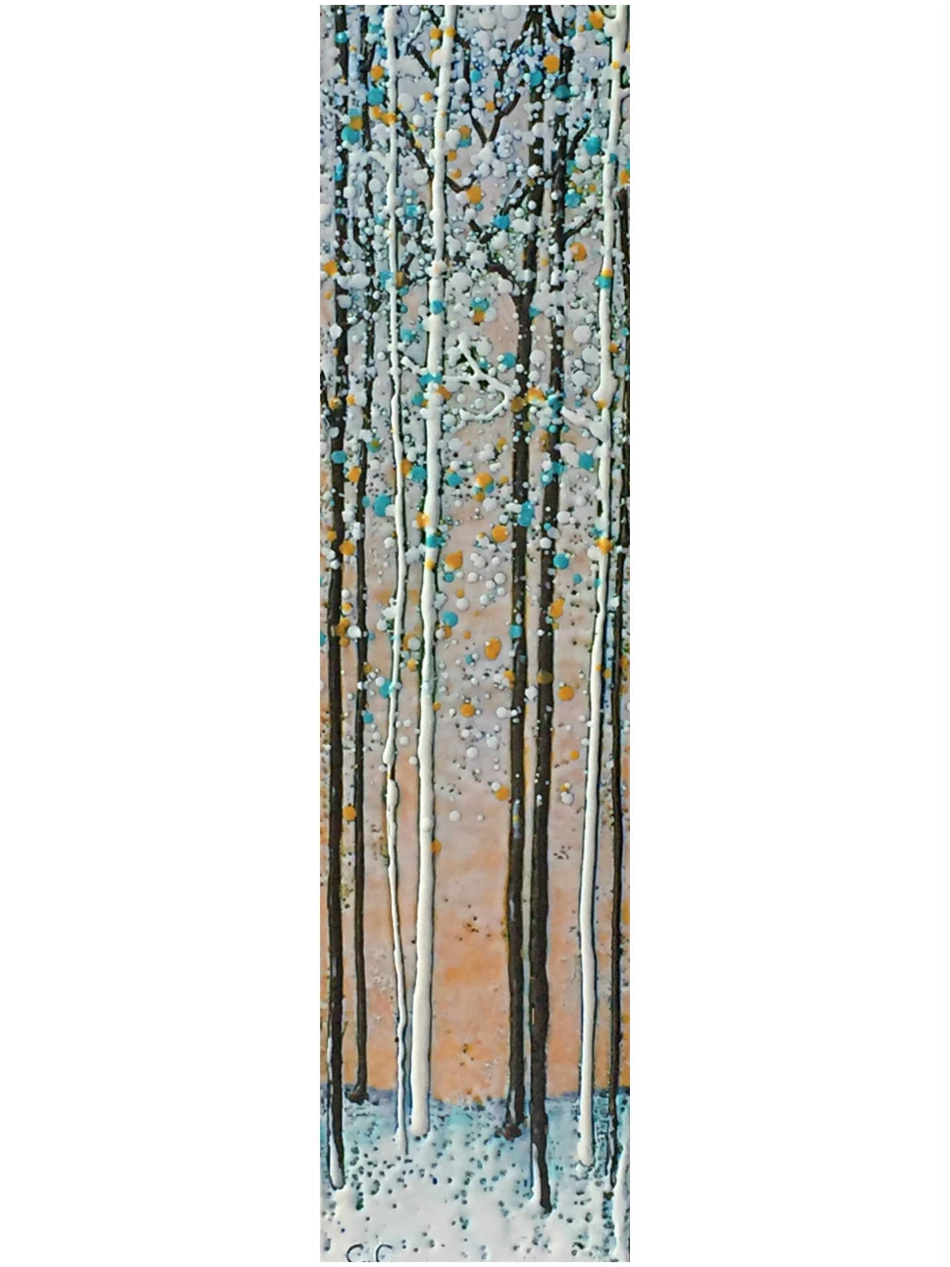 Together Again, encaustic tree landscape painting by Catharine Clarke | Effusion Art Gallery + Cast Glass Studio, Invermere BC