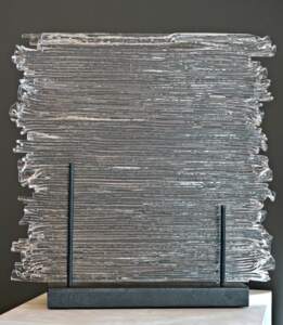 Icicle, decorative cast glass panel by Heather Cuell | Effusion Art Gallery + Cast Glass Studio, Invermere BC