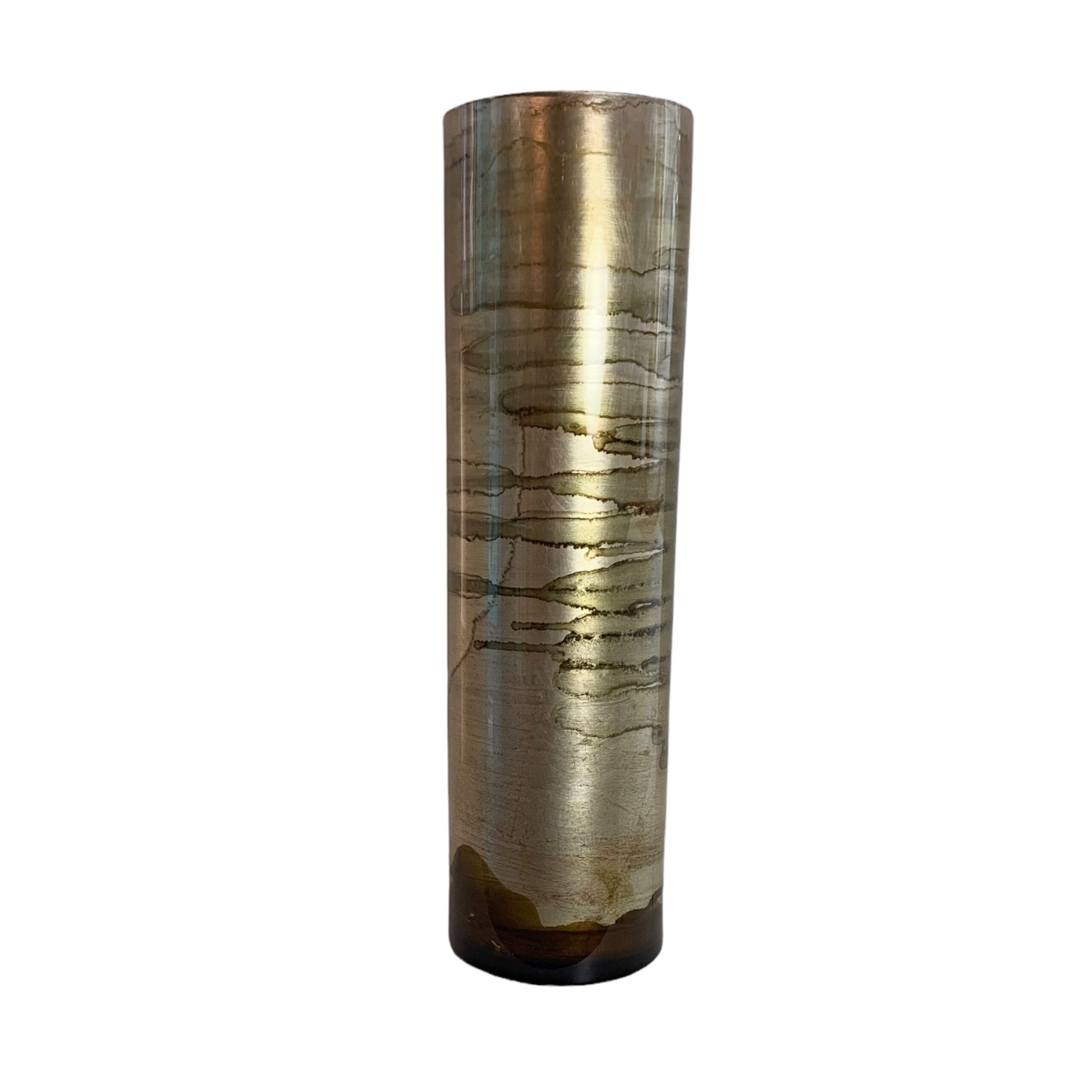 One-of-a-kind hand-gilded glass vase by David Graff | Effusion Art Gallery + Cast Glass Studio, Invermere BC