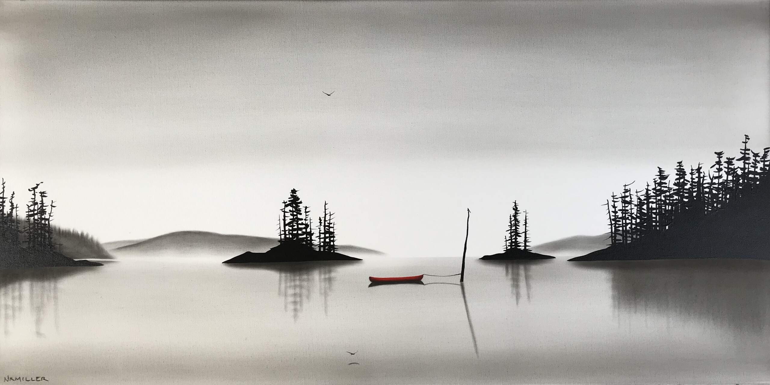 Echoes of You, mixed media landscape painting by Natasha Miller | Effusion Art Gallery + Cast Glass Studio, Invermere BC