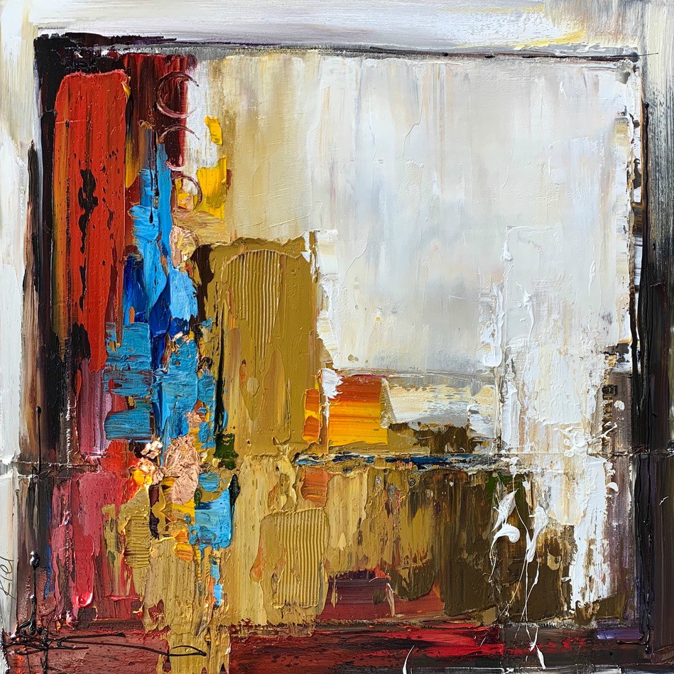 Let Me Think About It 2, abstract oil painting by Kimberly Kiel | Effusion Art Gallery + Cast Glass Studio, Invermere BC
