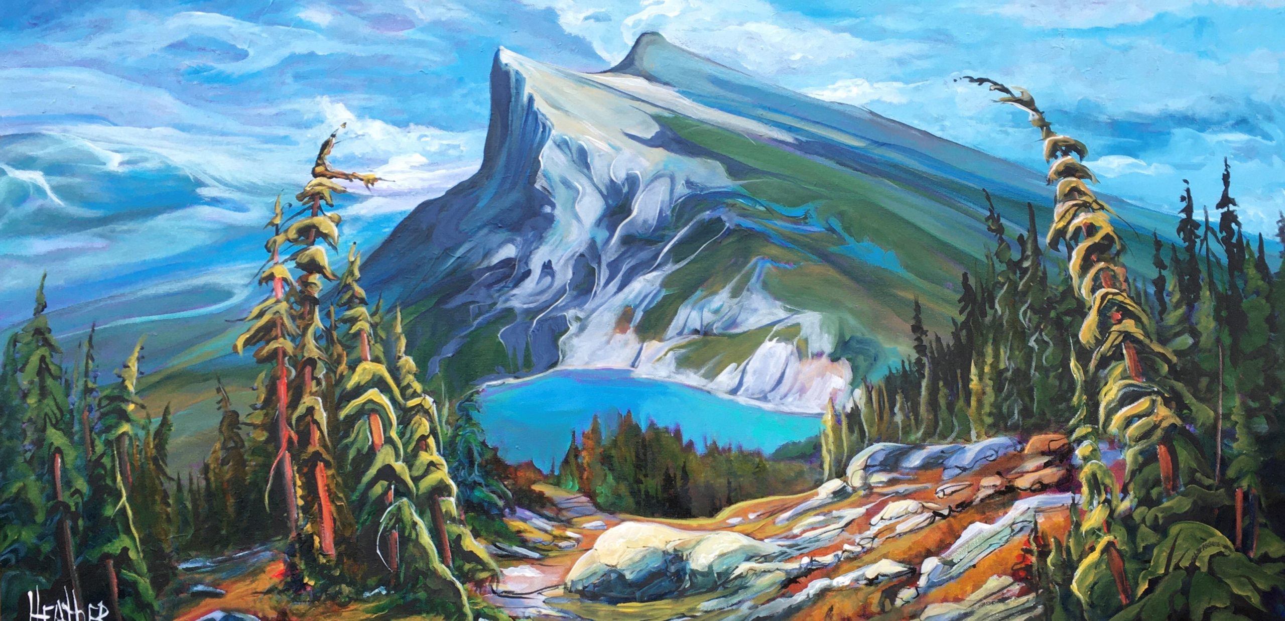 Path of Plenty, landscape painting by Heather Pant | Effusion Art Gallery + Cast Glass Studio, Invermere BC