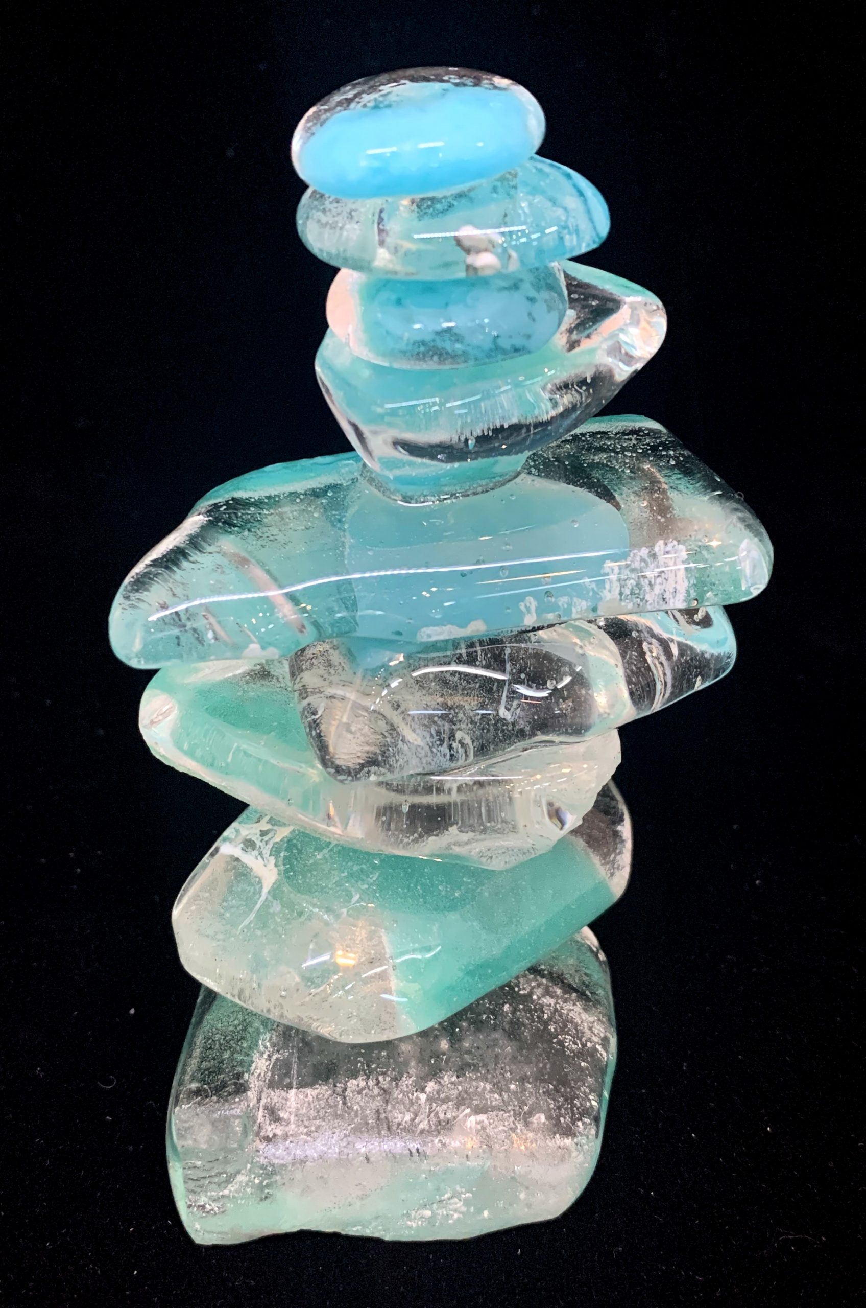 Cast Glass Rocky Mountain Cairn 10 by Heather Cuell | Effusion Art Gallery + Cast Glass Studio, Invermere BC