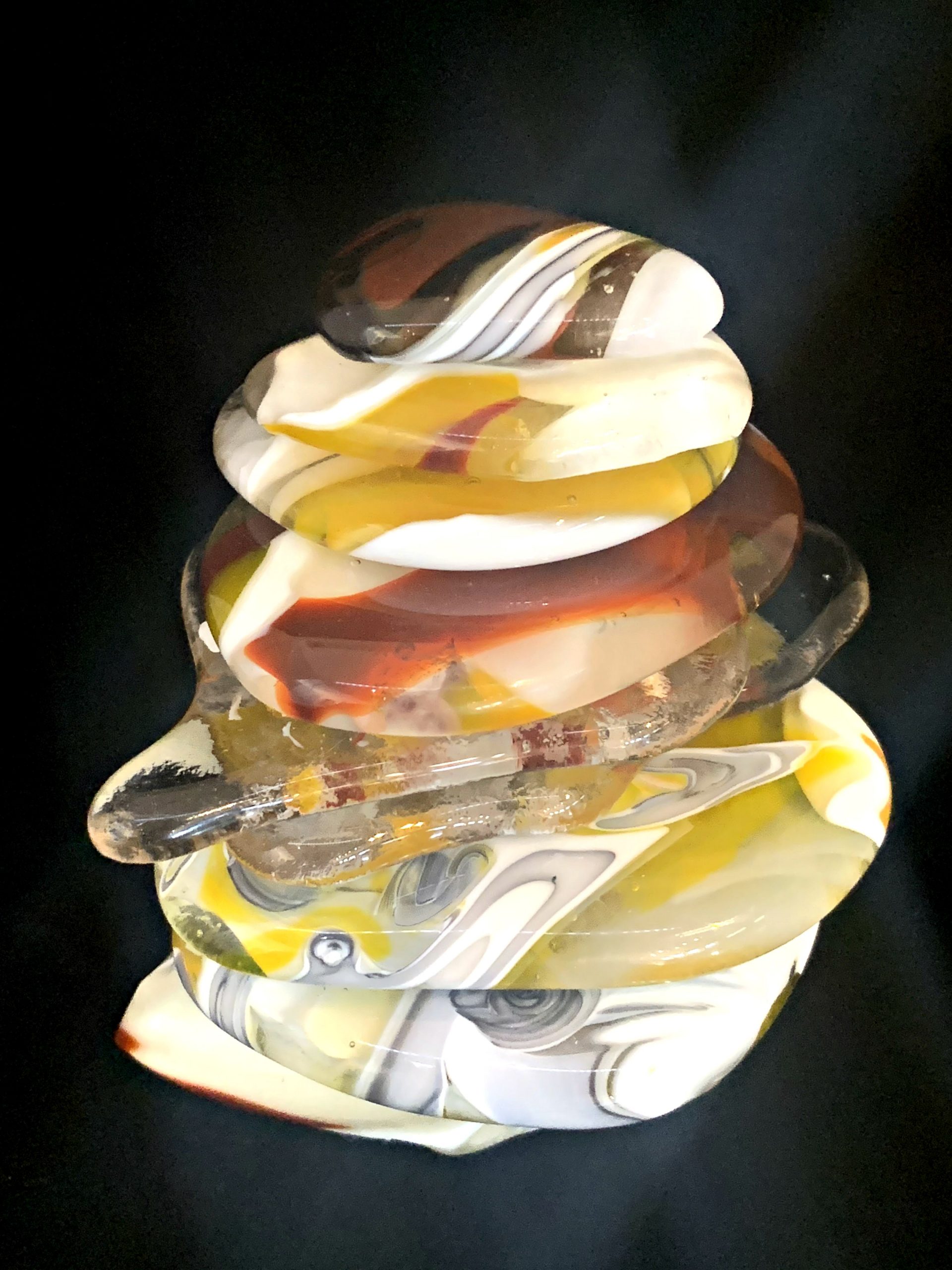 Cast Glass Rocky Mountain Cairn 14 sculpture by Heather Cuell | Effusion Art Gallery + Cast Glass Studio, Invermere BC