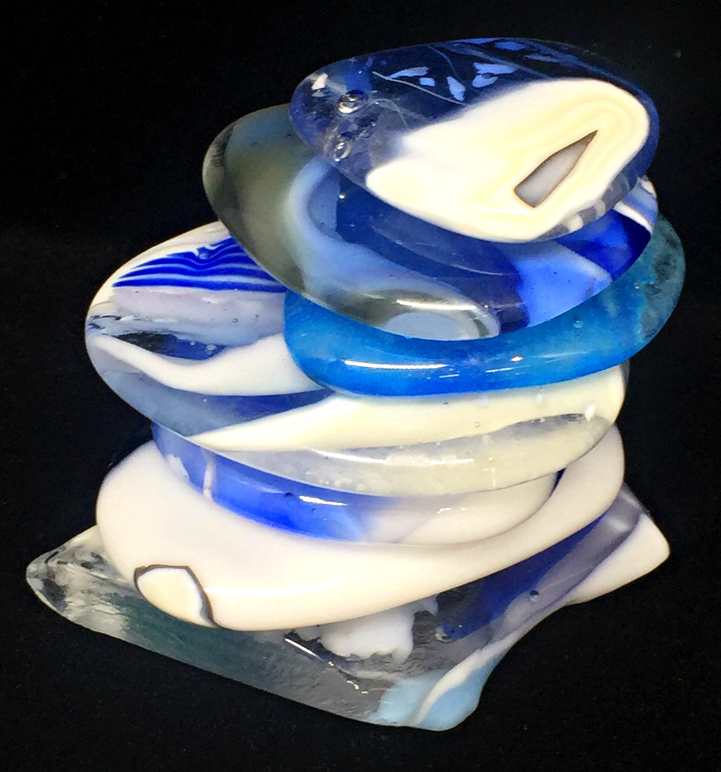 Cast Glass Rocky Mountain Cairn 2 sculpture by Heather Cuell | Effusion Art Gallery + Cast Glass Studio, Invermere BC