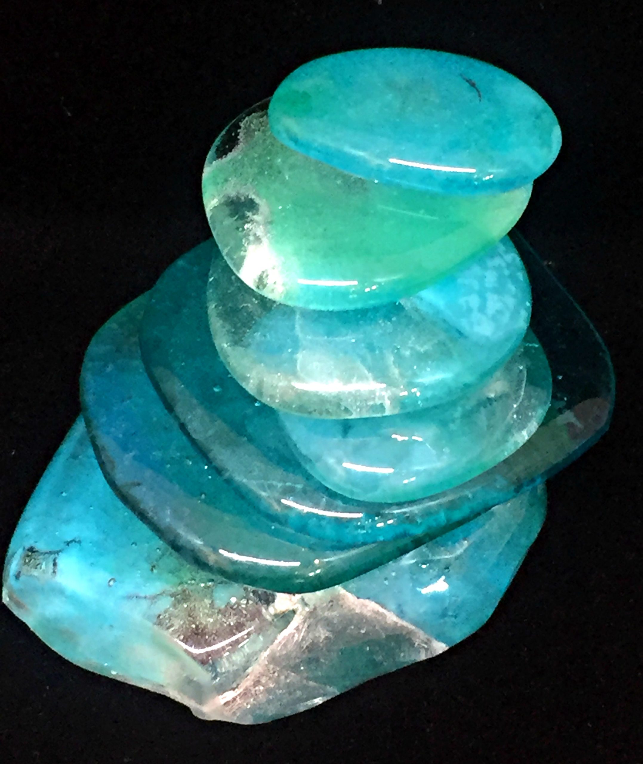 Cast Glass Rocky Mountain Cairn 3 sculpture by Heather Cuell | Effusion Art Gallery + Cast Glass Studio, Invermere BC