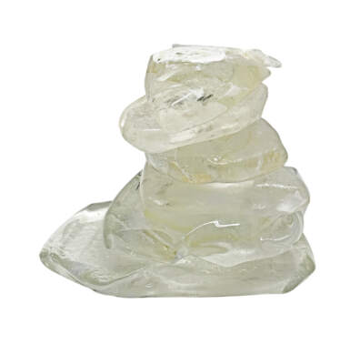 One of a Kind cast glass Rocky Mountain cairn sculpture by Canadian artist Heather Cuell at Effusion Art Gallery in Invermere, BC.