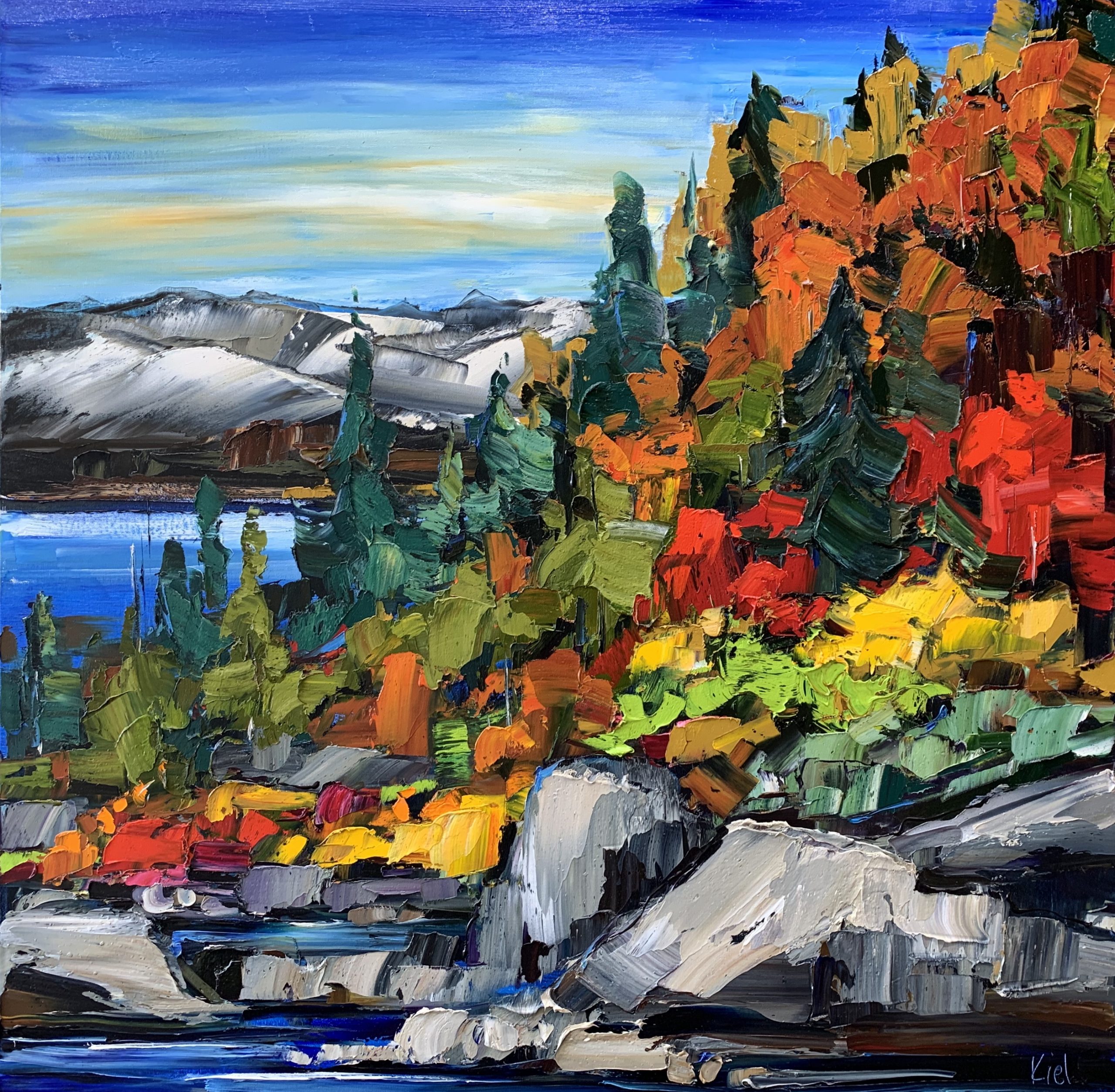 On My Way, oil landscape painting by Kimberly Kiel | Effusion Art Gallery + Cast Glass Studio, Invermere BC