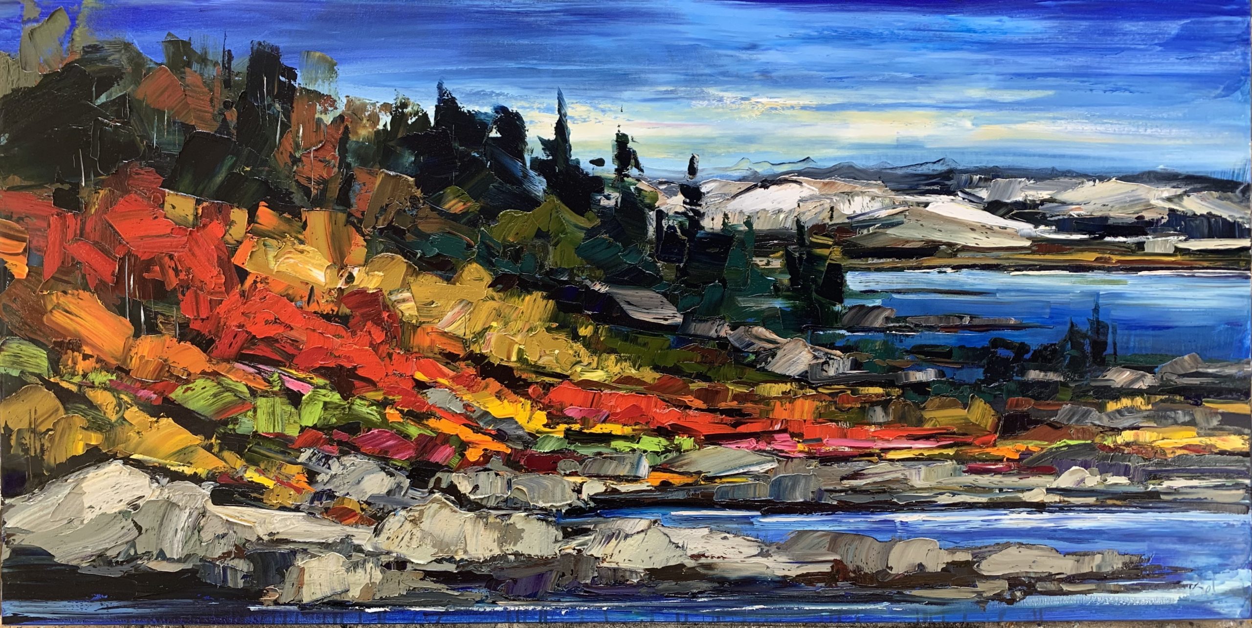 The Quiet Sound of Noticing, oil landscape painting by Kimberly Kiel | Effusion Art Gallery + Cast Glass Studio, Invermere BC