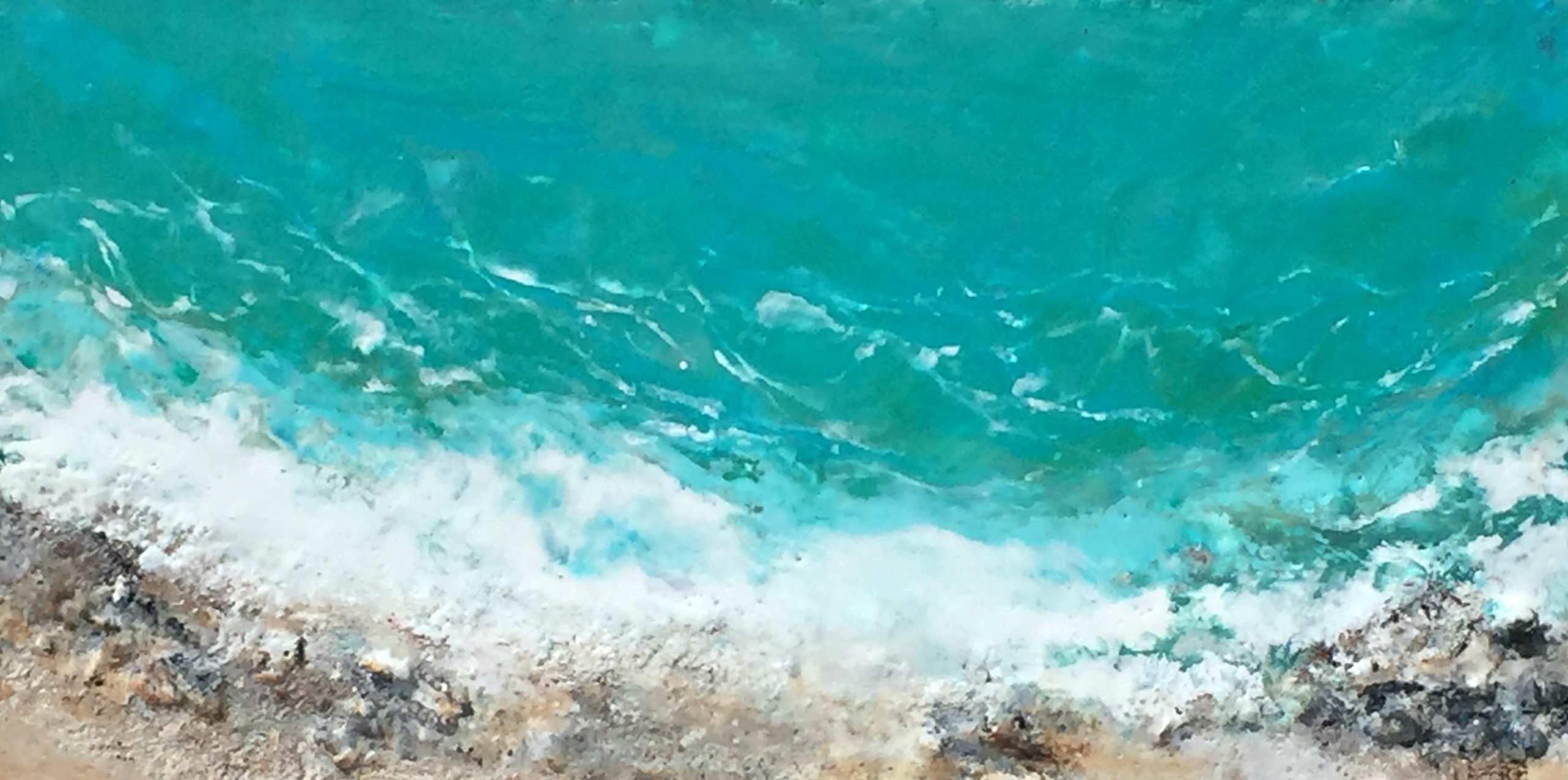 Seas the Day, encaustic seascape painting by Lee Anne LaForge | Effusion Art Gallery + Cast Glass Studio, Invermere BC