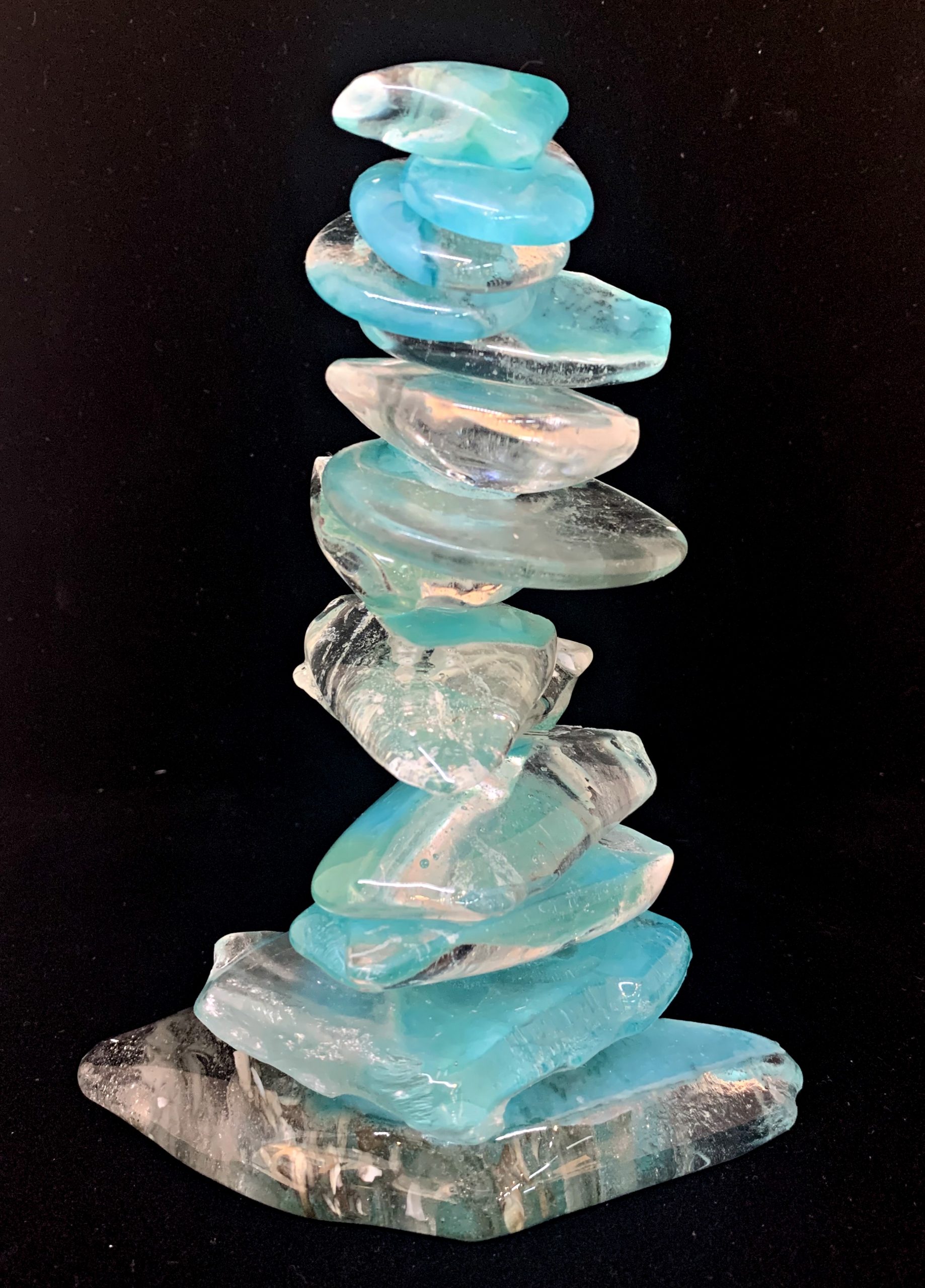 Cast Glass Rocky Mountain Cairn 21 by Heather Cuell | Effusion Art Gallery + Cast Glass Studio, Invermere BC
