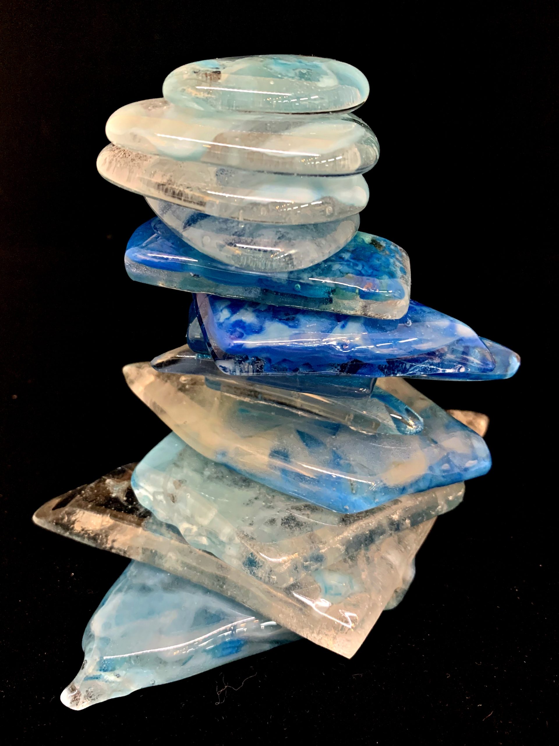 Cast Glass Rocky Mountain Cairn 35 by Heather Cuell | Effusion Art Gallery + Cast Glass Studio, Invermere BC