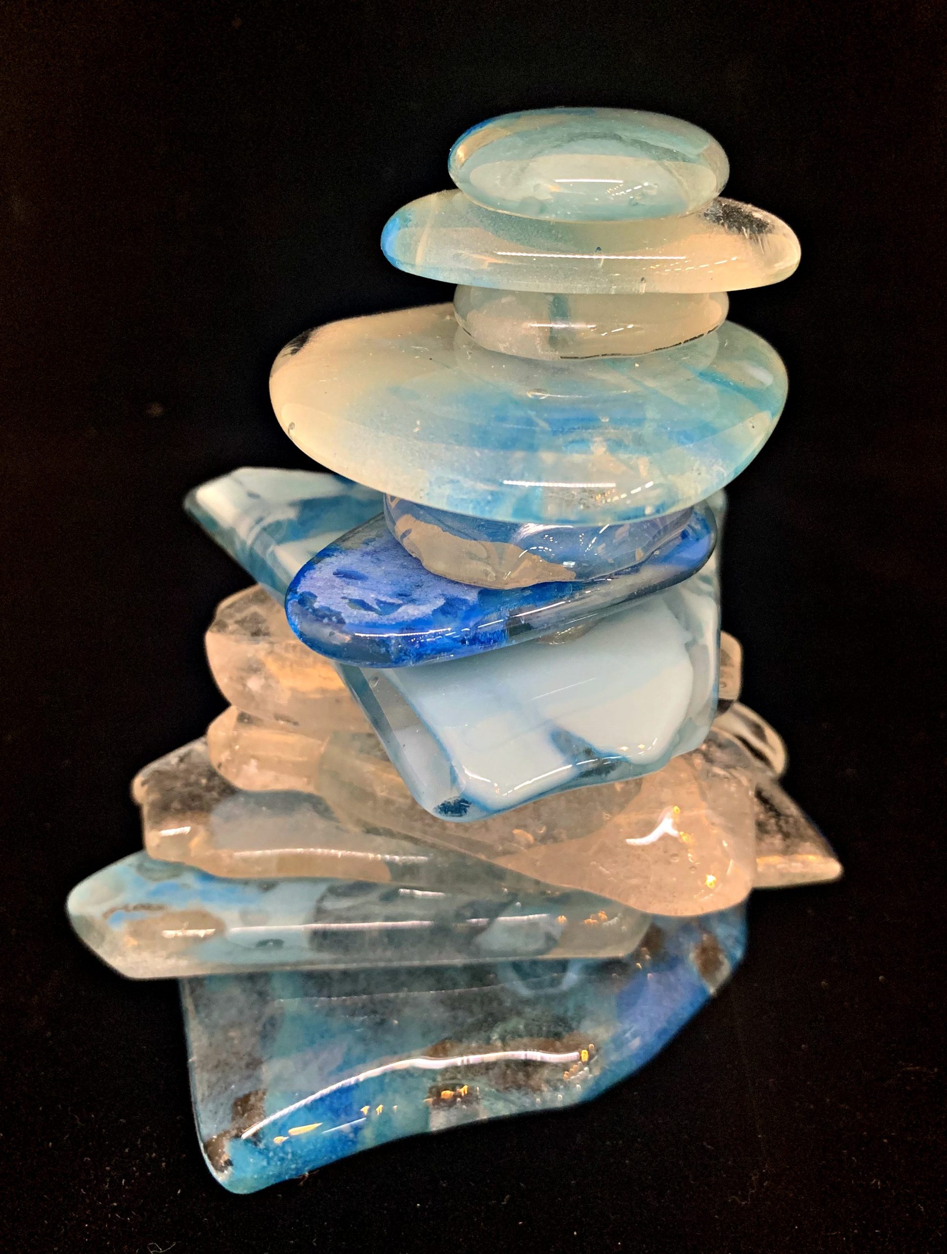 Cast Glass Rocky Mountain Cairn 42 by Heather Cuell | Effusion Art Gallery + Cast Glass Studio, Invermere BC