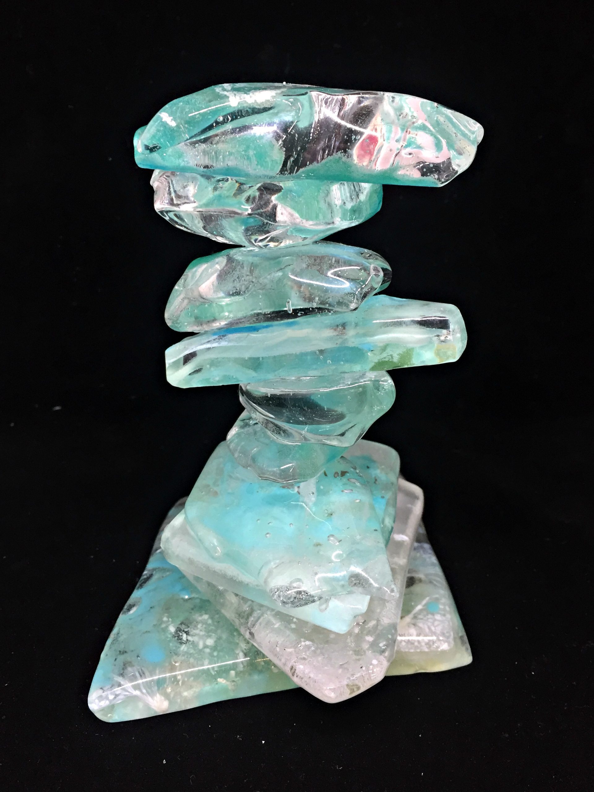Cast Glass Rocky Mountain Cairn 43 by Heather Cuell | Effusion Art Gallery + Cast Glass Studio, Invermere BC