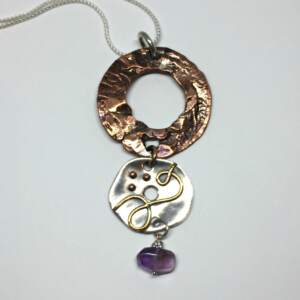 Amethyst Creation, one of a kind necklace by Karyn Chopik | Effusion Art Gallery + Cast Glass Studio, Invermere BC
