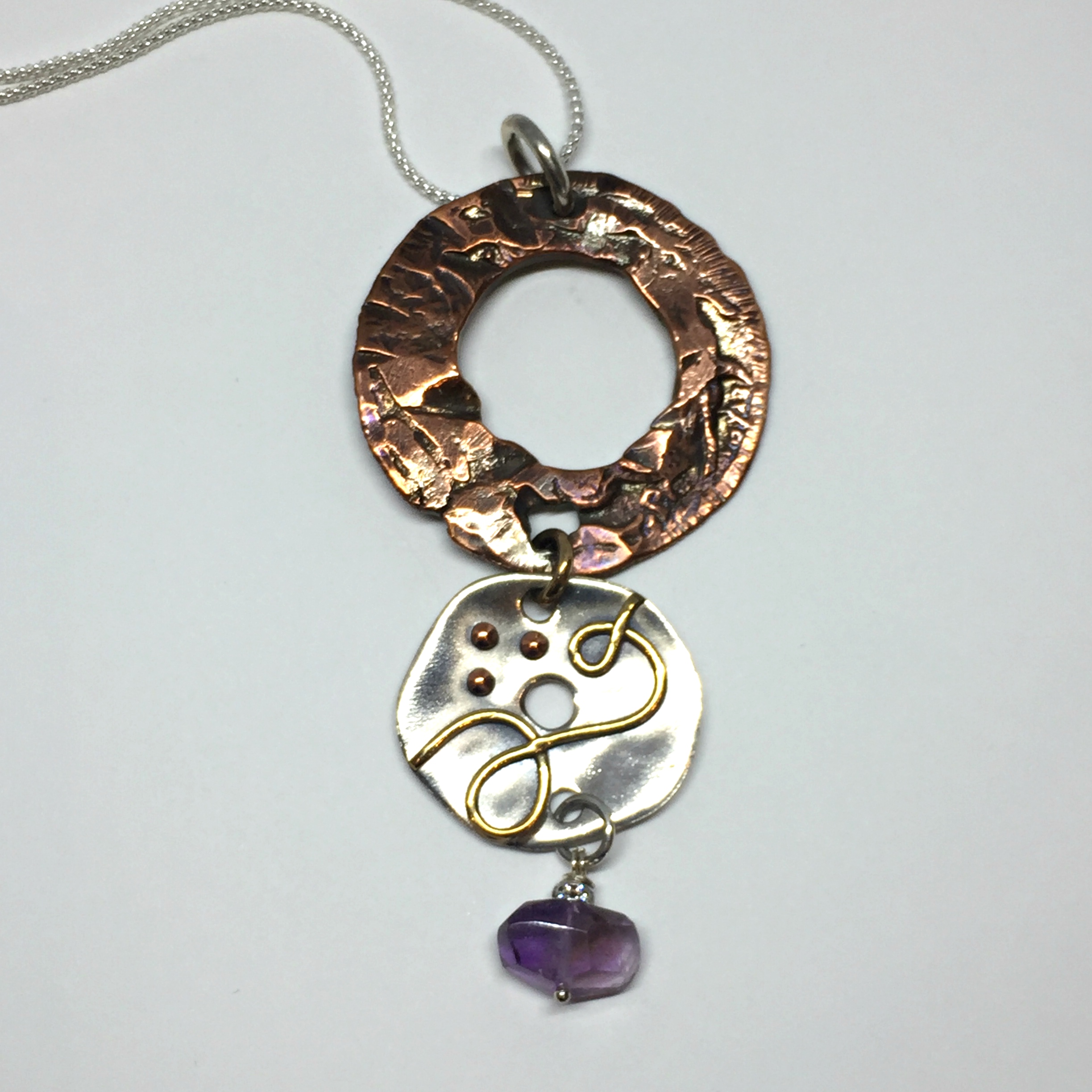 Amethyst Creation, one of a kind necklace by Karyn Chopik | Effusion Art Gallery + Cast Glass Studio, Invermere BC