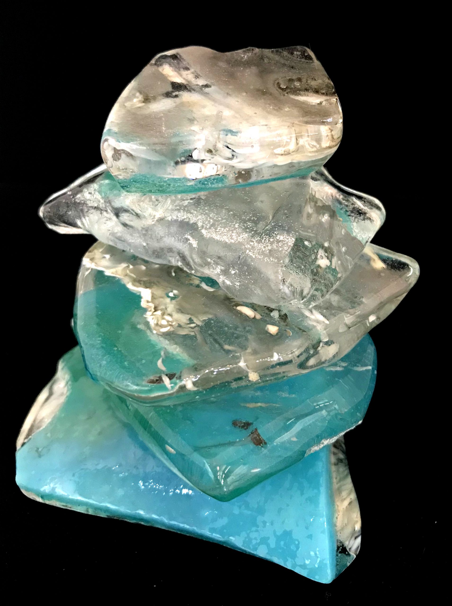 Cast Glass Rocky Mountain Cairn 19 sculpture by Heather Cuell | Effusion Art Gallery + Cast Glass Studio, Invermere BC