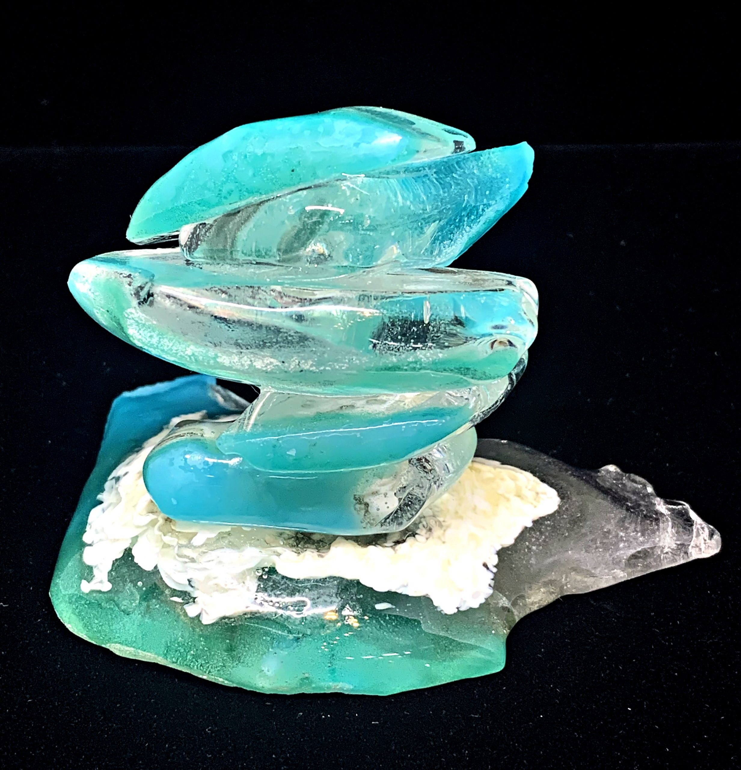 Cast Glass Rocky Mountain Cairn 20 sculpture by Heather Cuell | Effusion Art Gallery + Cast Glass Studio, Invermere BC