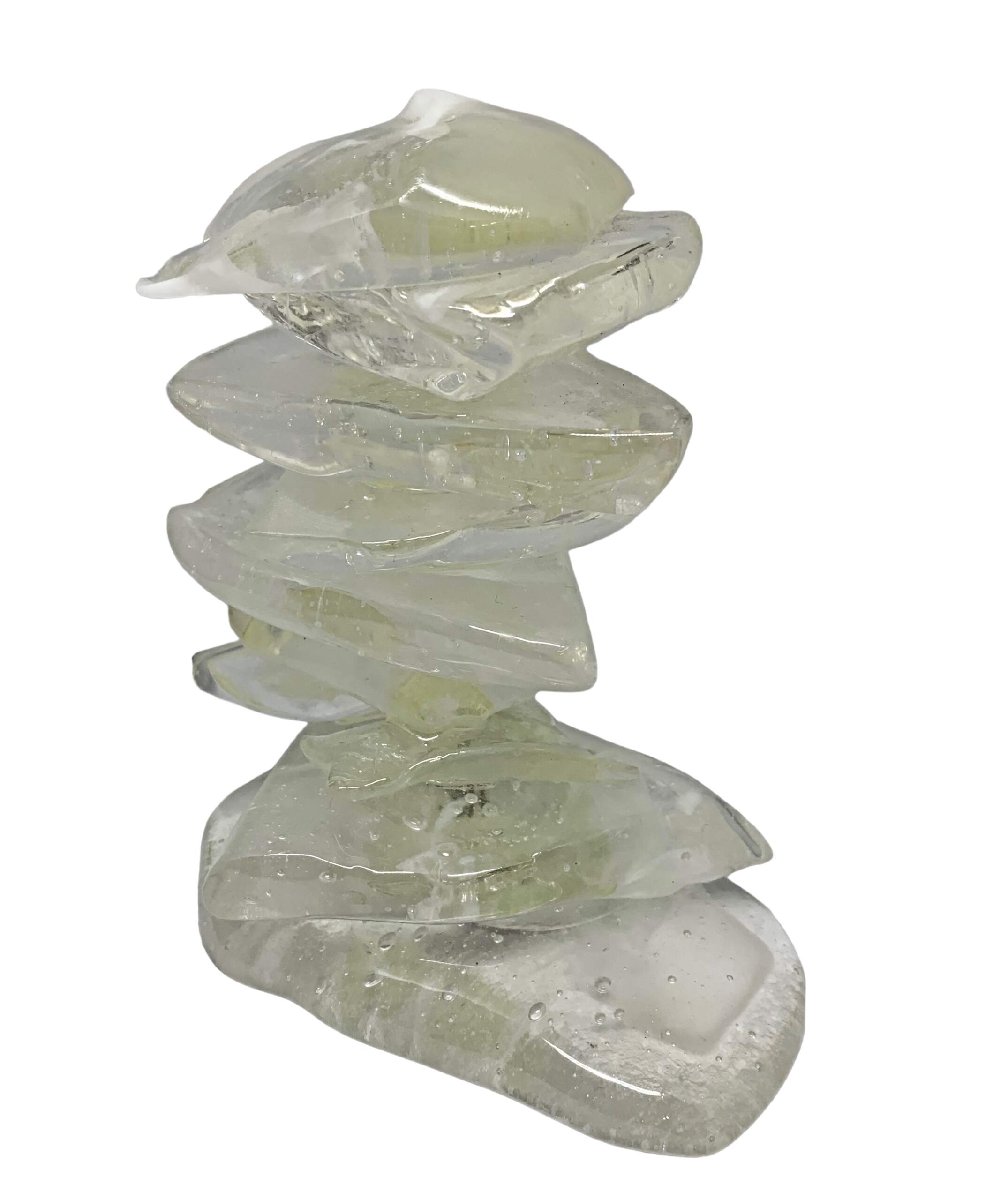 One of a kind cast glass Rocky Mountain Cairn sculpture by Heather Cuell | Effusion Art Gallery + Cast Glass Studio, Invermere BC