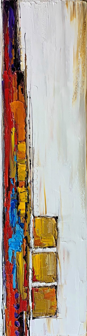 Any Which Way, abstract painting by Kimberly Kiel | Effusion Art Gallery + Cast Glass Studio, Invermere BC