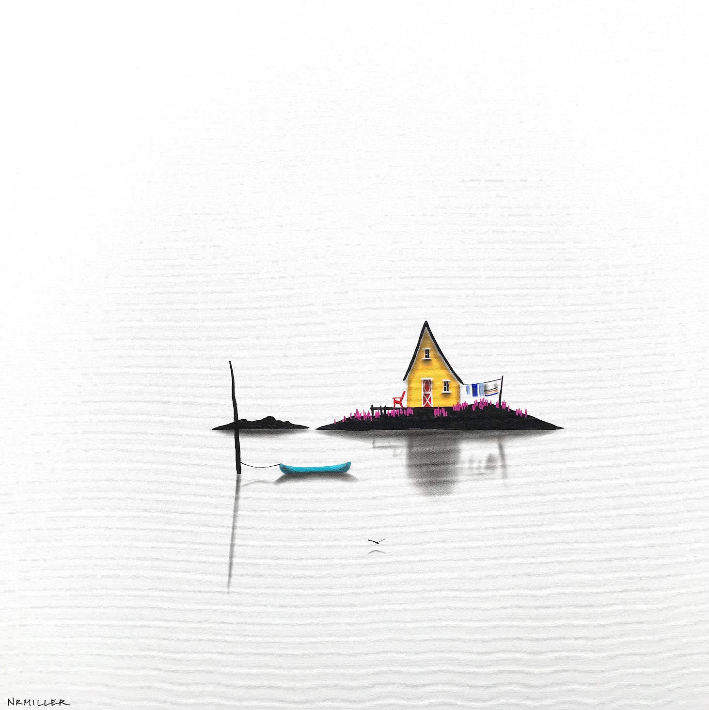 Forget Me Not, mixed media landscape painting by Natasha Miller | Effusion Art Gallery + Cast Glass Studio, Invermere BC