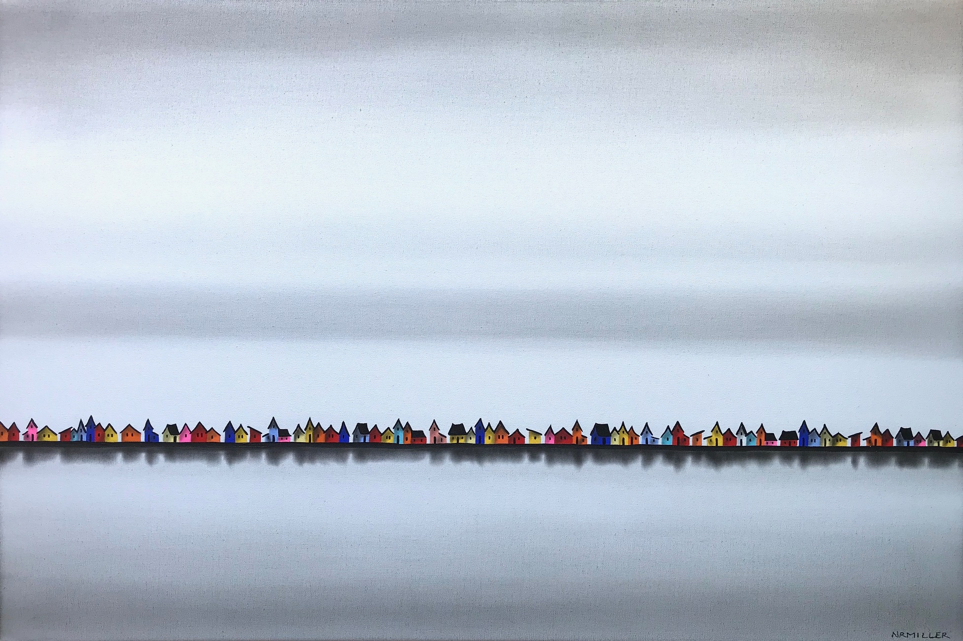 Not a Long Way Off, mixed media landscape painting by Natasha Miller | Effusion Art Gallery + Glass Studio, Invermere BC