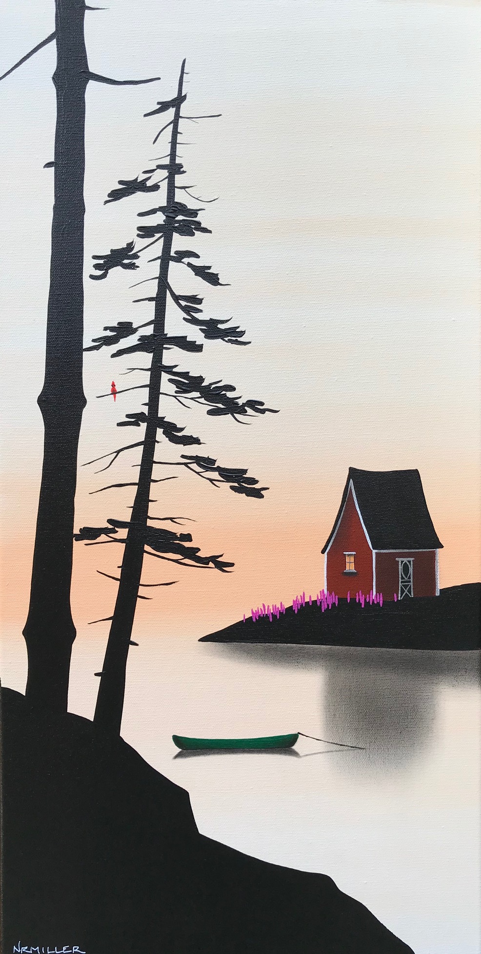 Rest Your Legs, mixed media landscape painting by Natasha Miller | Effusion Art Gallery + Glass Studio, Invermere BC