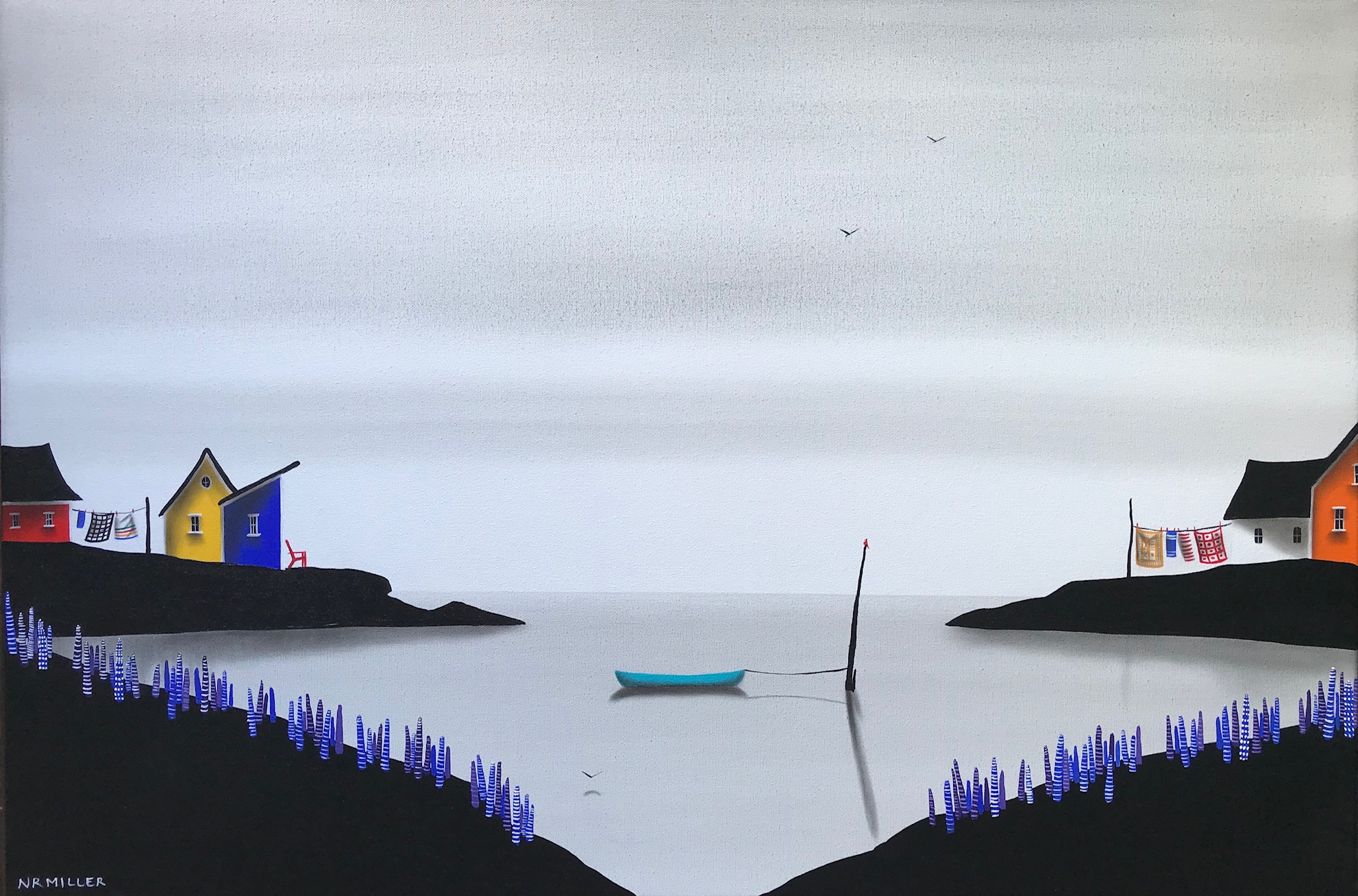 Some Things Don't Change, mixed media landscape painting by Natasha Miller | Effusion Art Gallery + Glass Studio, Invermere BC