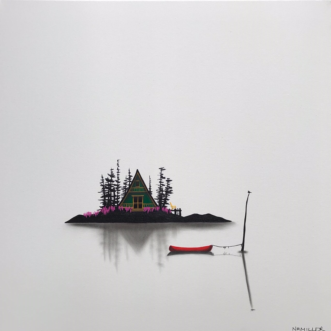 Take Me Down, mixed media landscape painting by Natasha Miller | Effusion Art Gallery + Glass Studio, Invermere BC