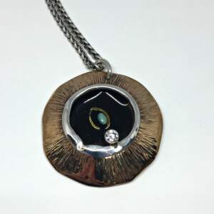 Peek a boo!, one of a kind necklace by Karyn Chopik | Effusion Art Gallery + Cast Glass Studio, Invermere BC