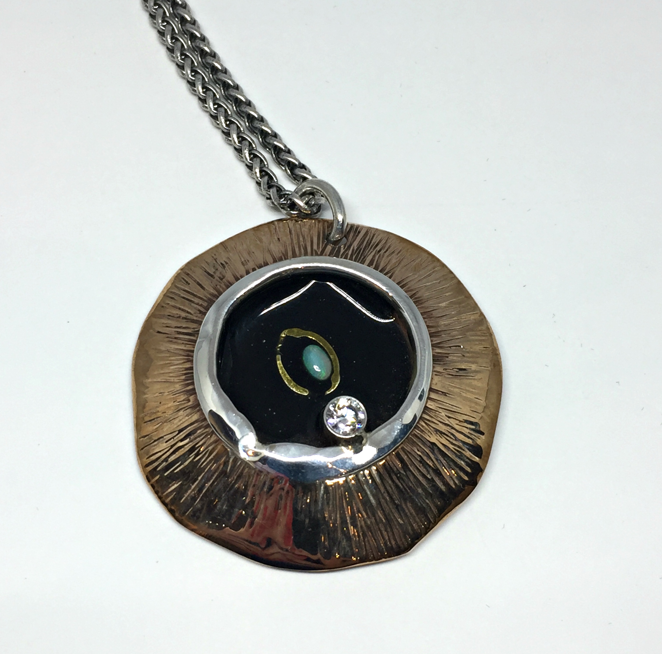 Peek a boo!, one of a kind necklace by Karyn Chopik | Effusion Art Gallery + Cast Glass Studio, Invermere BC