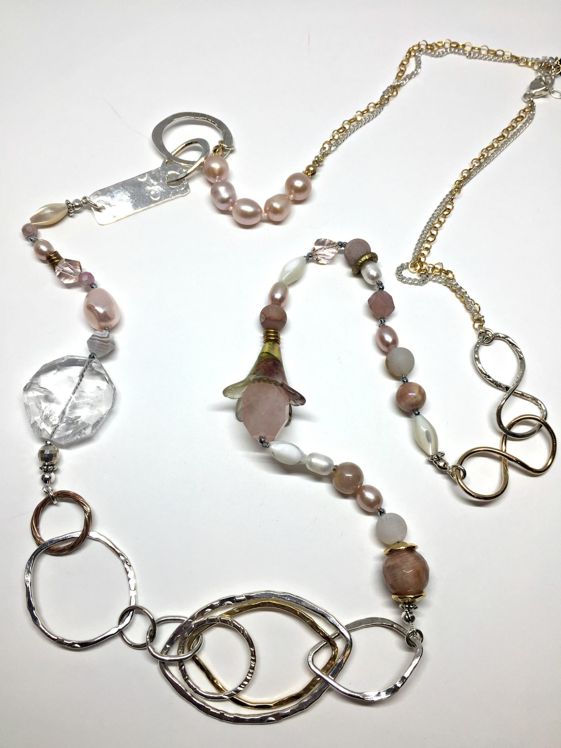 Victorian Rose Garden, one of a kind necklace by Karyn Chopik | Effusion Art Gallery + Cast Glass Studio, Invermere BC