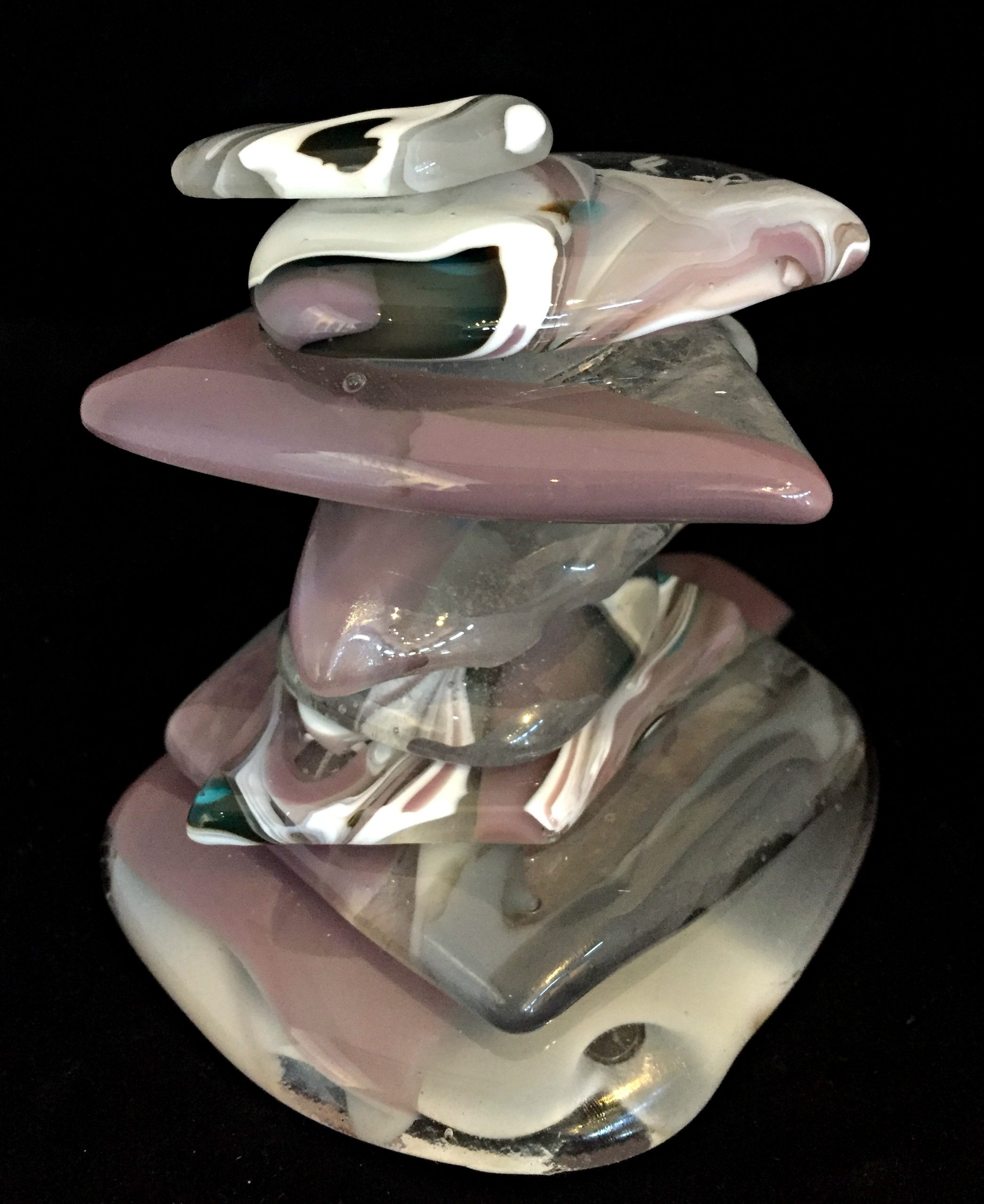 Cast glass Rocky Mountain Cairn sculpture #47 by Heather Cuell | Effusion Art Gallery + Cast Glass Studio, Invermere BC